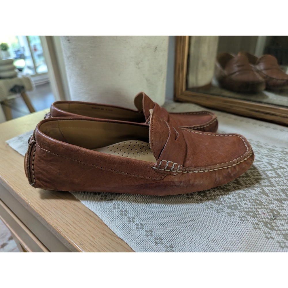 Cole Haan Women's Camel Brown Leather Driving Moccasin Penny Loafers Size 8 Fall